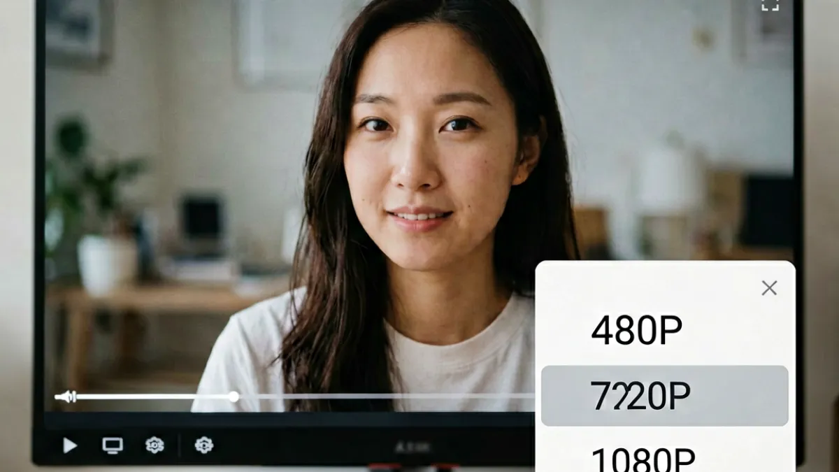 91av播放器界面截图，显示分辨率选择菜单，包含720P与1080P两档清晰度选项